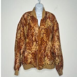 SUMMA SILK Silk Bomber Jacket‎ Vintage Safari Print 90s artsy maximalist  Boho